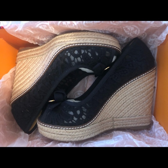 Tory Burch Jackie 110MM Wedge Espadrille Crochet - Picture 1 of 8